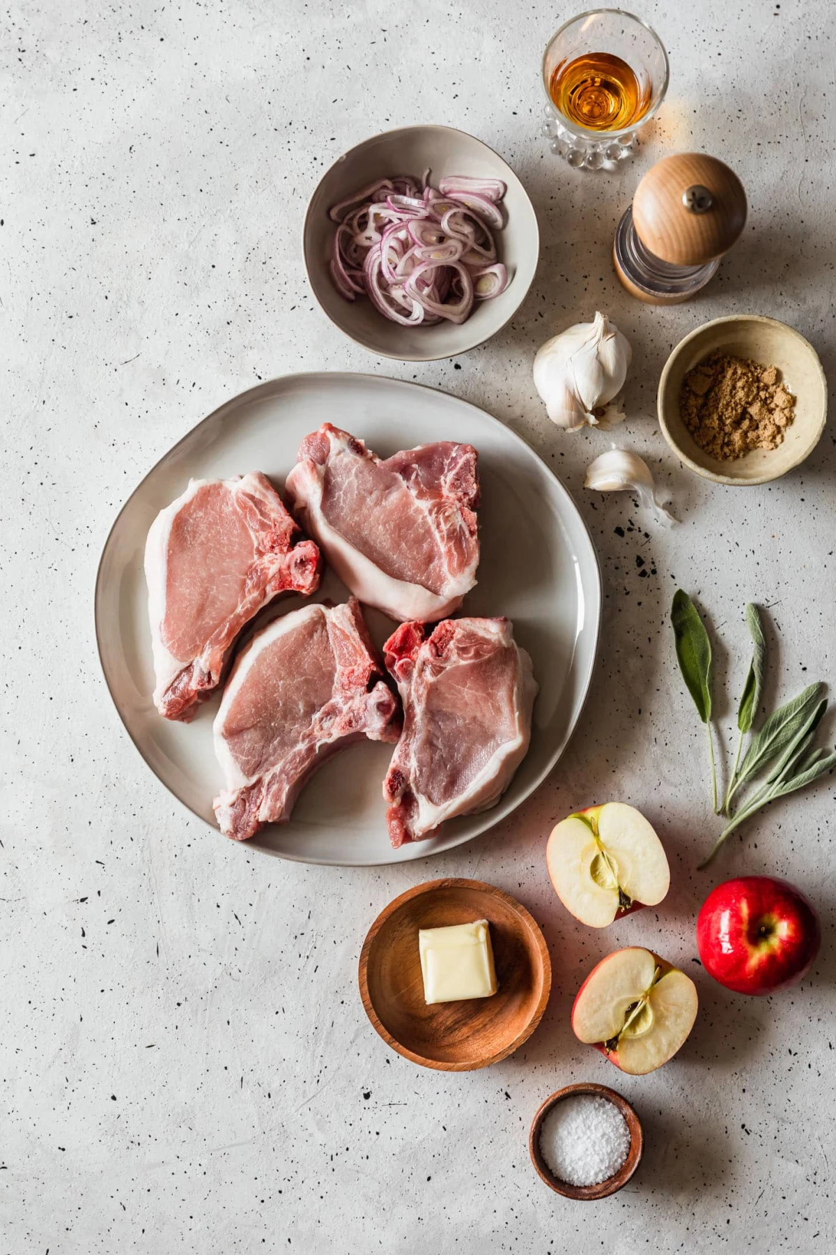 Apple Pork Chops With Bourbon & Sage