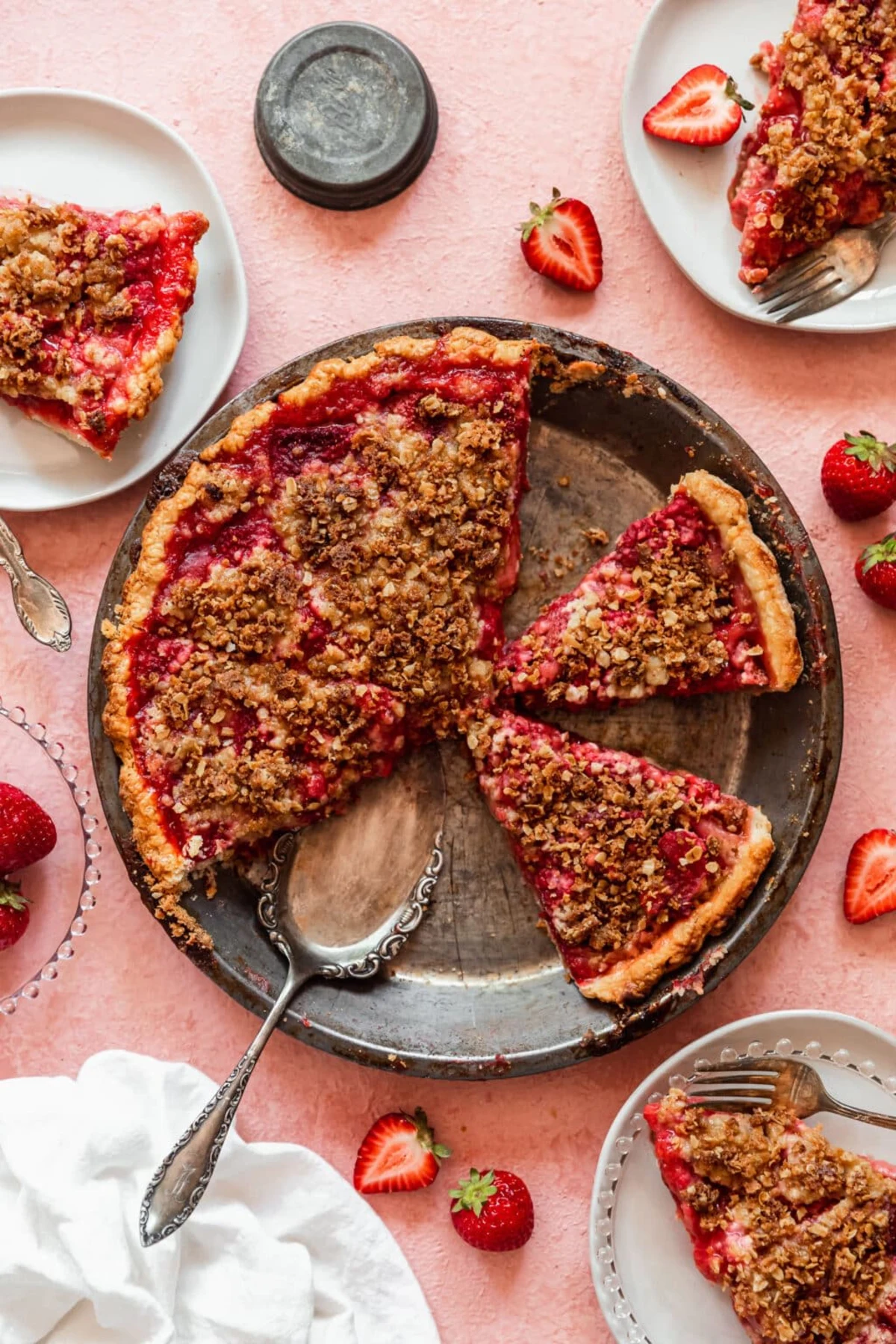 Brown Butter Strawberry Crumble Pie