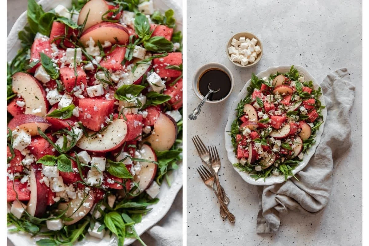 Watermelon Salad With Feta & Nectarines