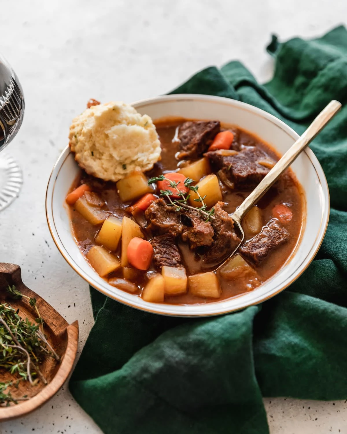 Irish Beef Stew + Cheddar Chive Biscuits