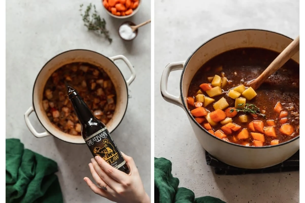 Irish Beef Stew + Cheddar Chive Biscuits