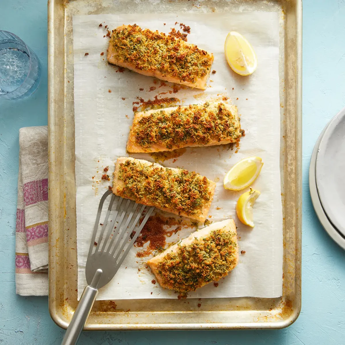 Golden Parmesan-Herb Crusted Salmon