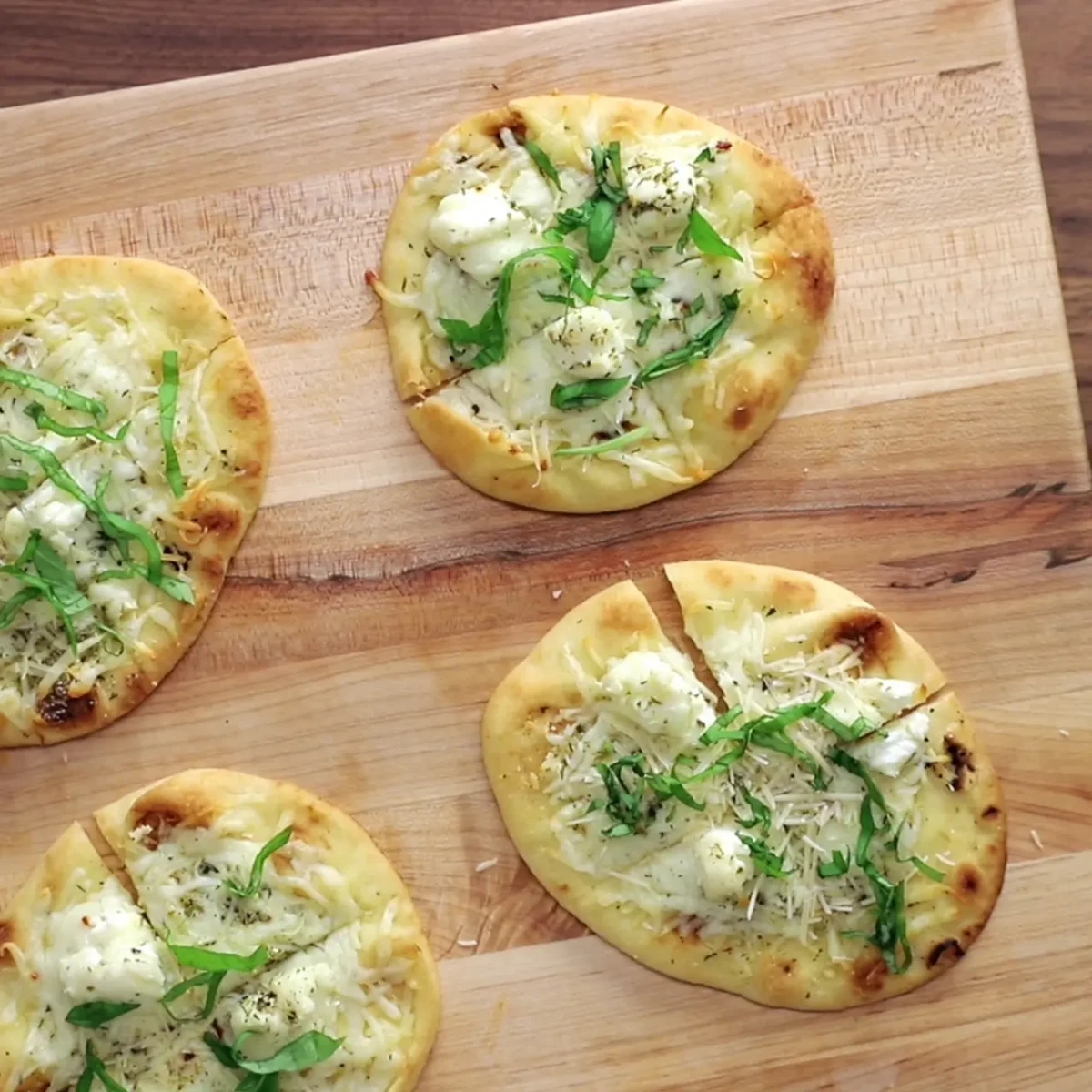 Easy White Cheese & Garlic Pizzas