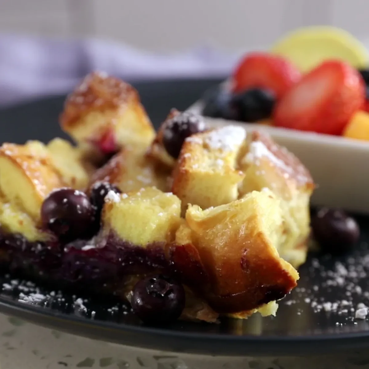 Lemon Blueberry Baked French Toast Casserole