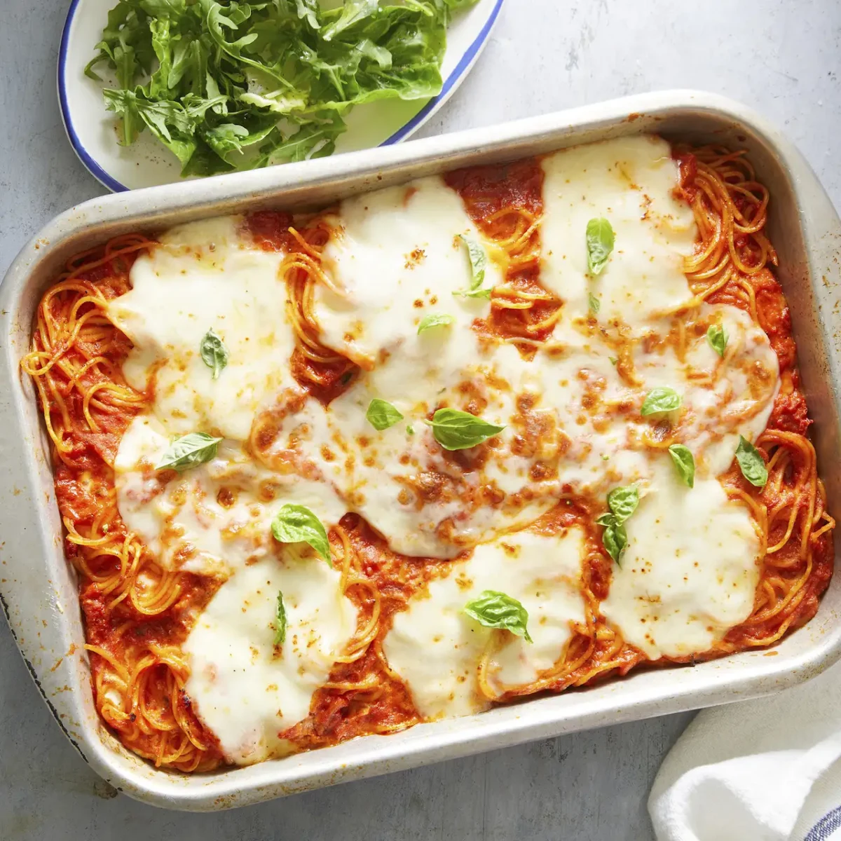 Four-Cheese Baked Spaghetti