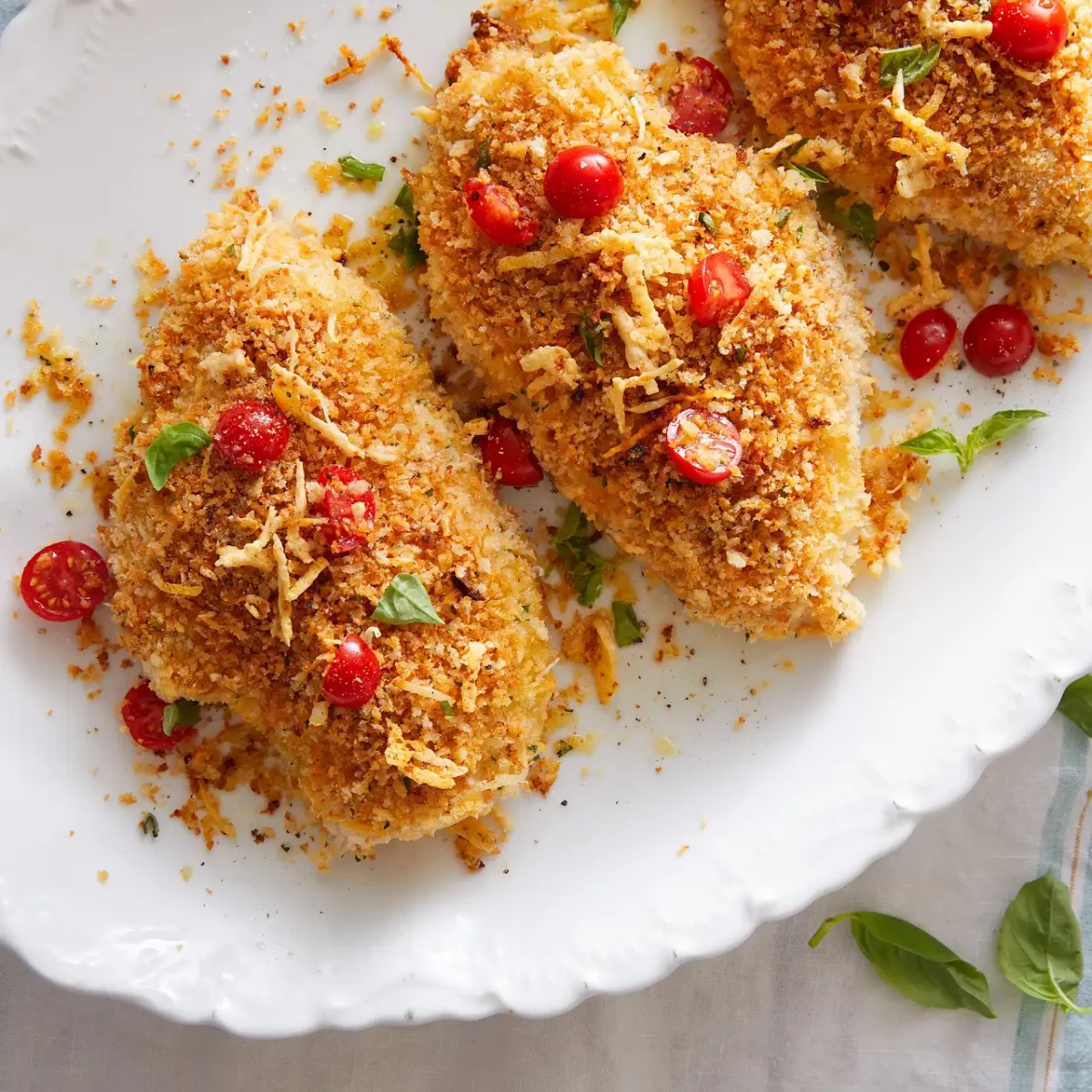 Crispy Panko-Parmesan Chicken Breasts