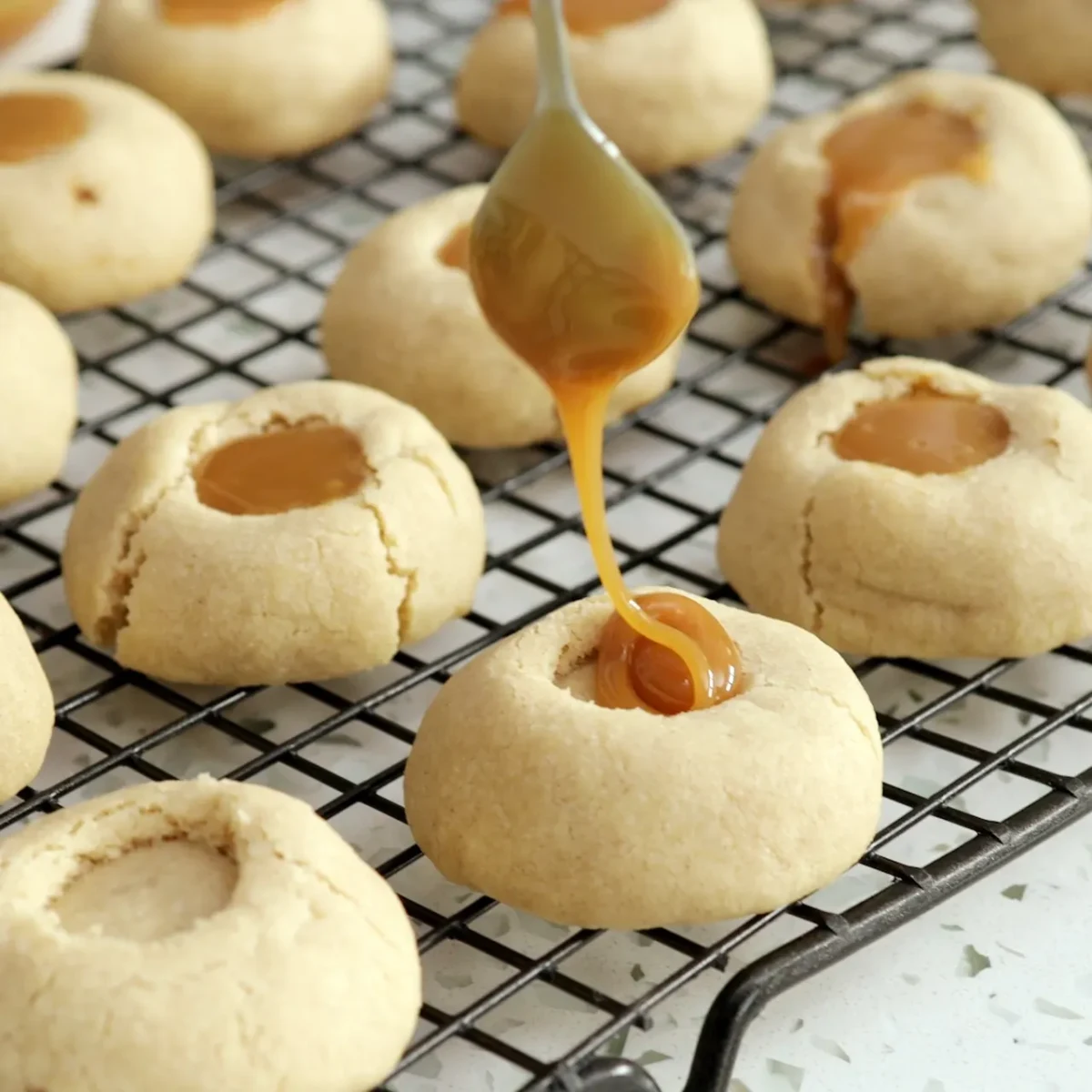Salted Caramel Thumbprint Cookies