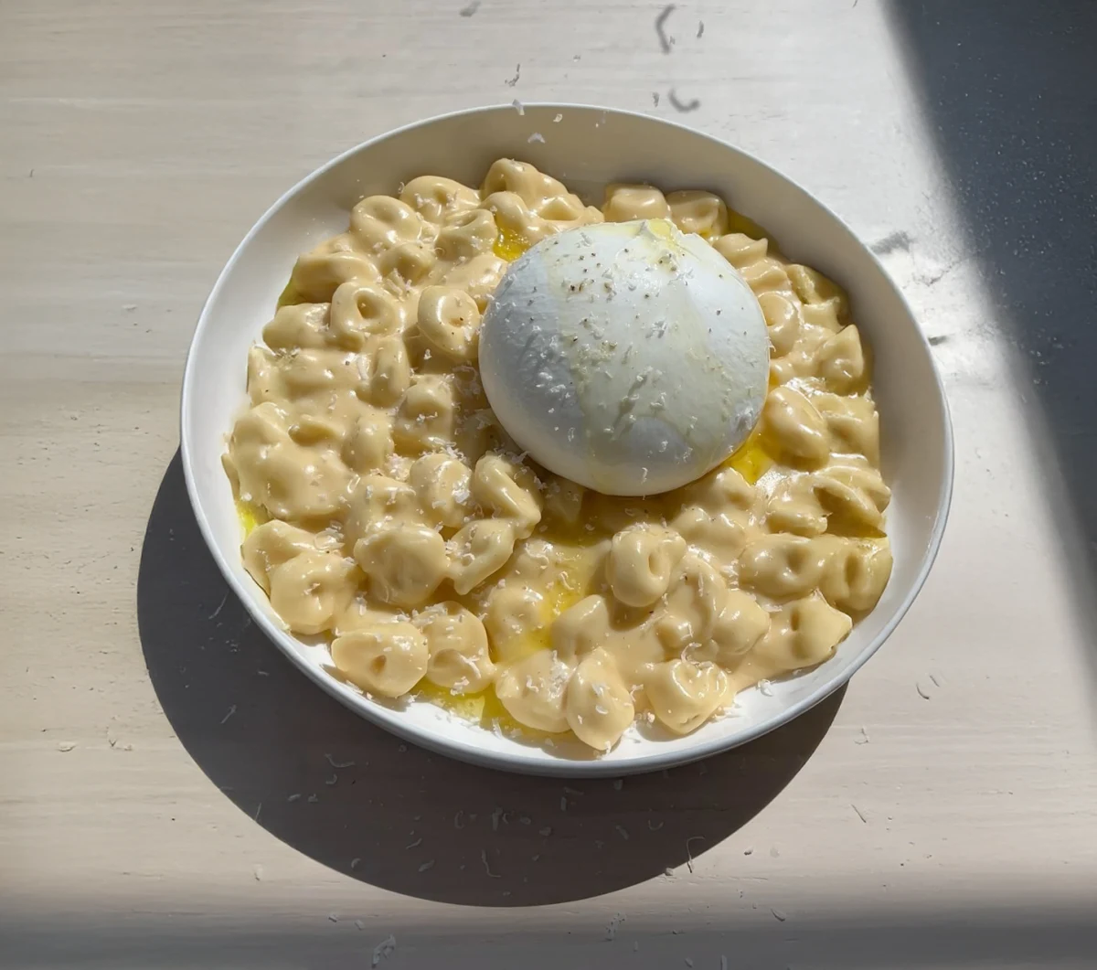 Tortellini Mac & Cheese with Burrata