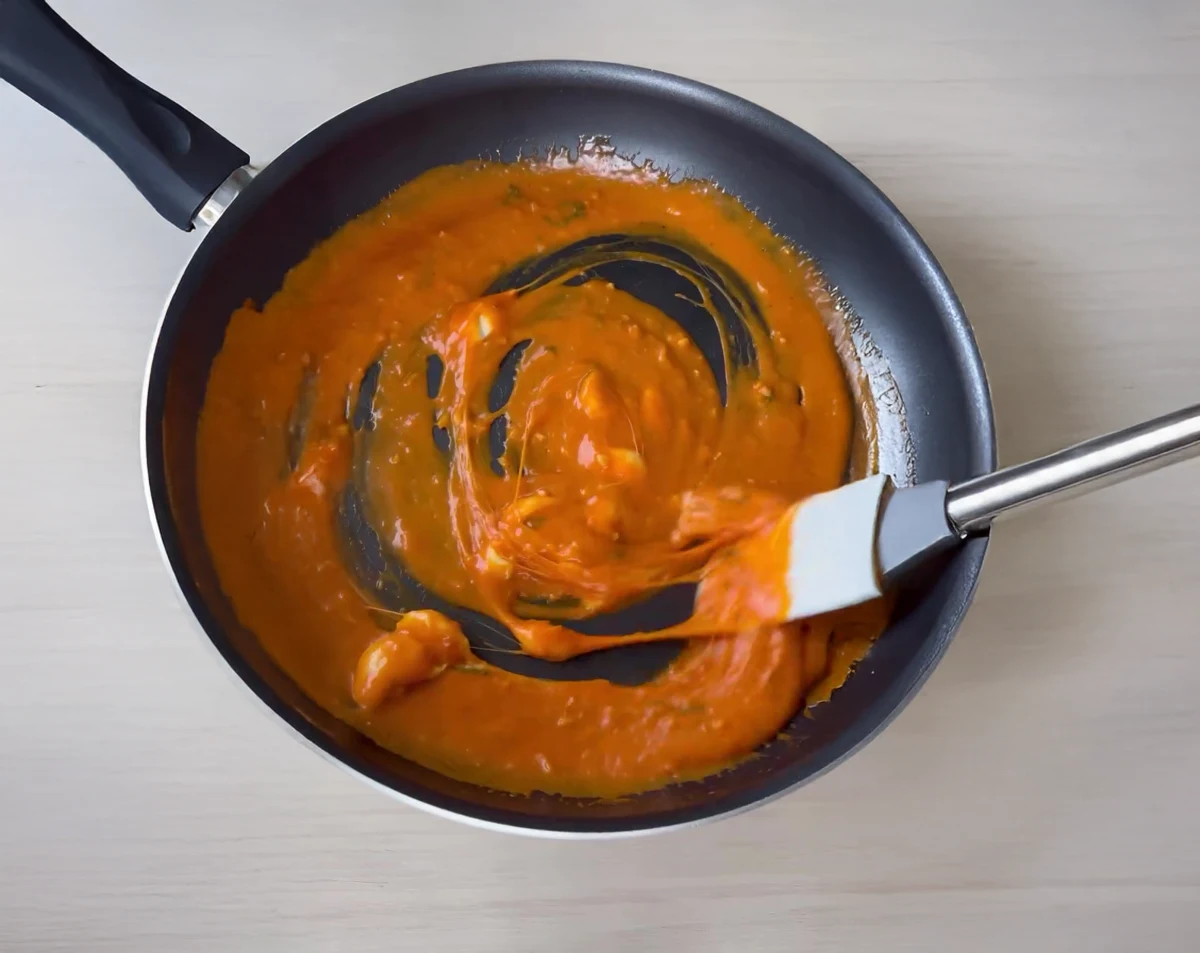 Gochujang Spaghetti with Fresh Mozzarella