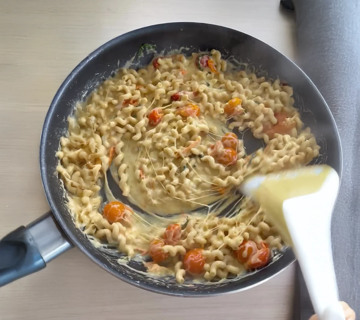 Sungold Tomato Pasta with Roasted Garlic & Burrata