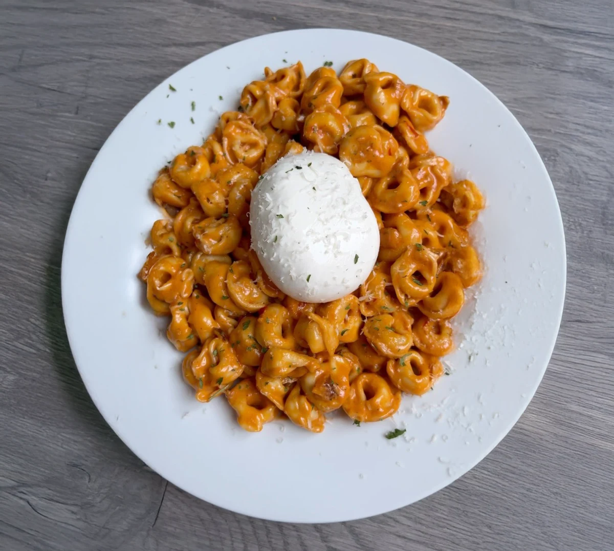 Copycat Carbone Pasta with Tortellini & Burrata