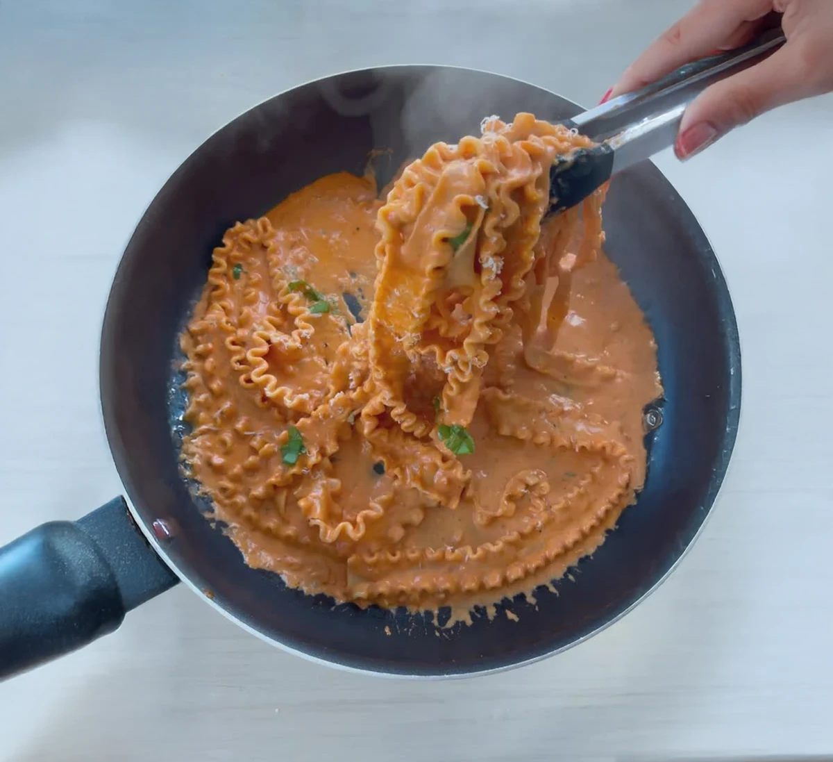 Creamy Tomato Pasta with Giant Noodles