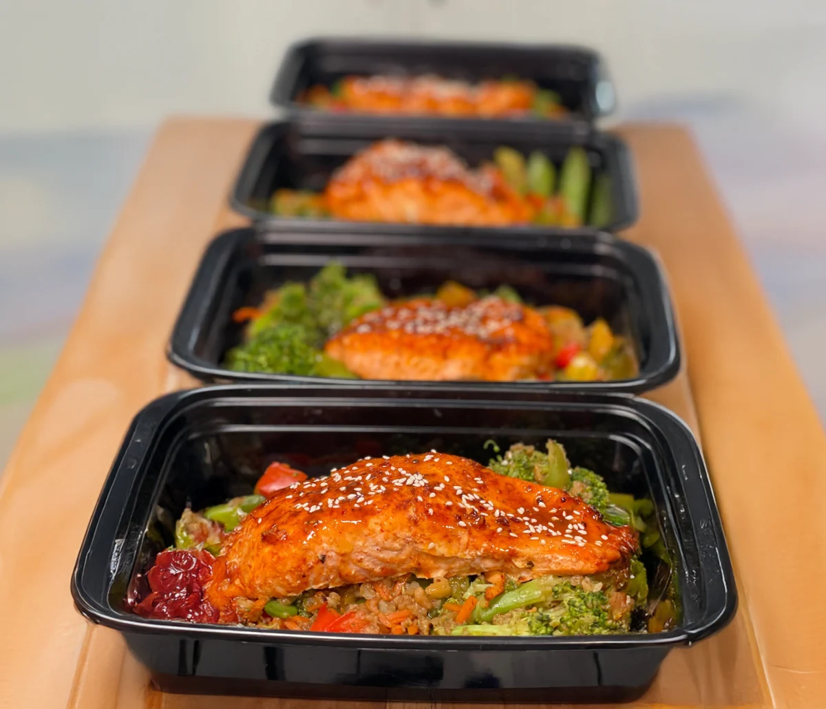 High Protein Low Calorie Teriyaki Salmon and Veggie Stir-Fry