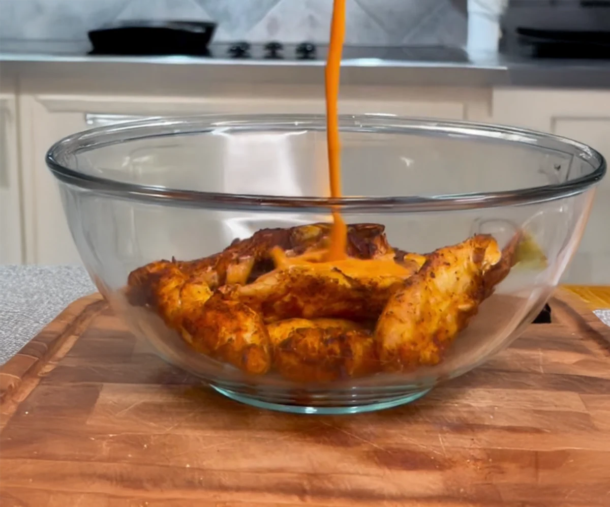 High Protein Buffalo Chicken with Fries