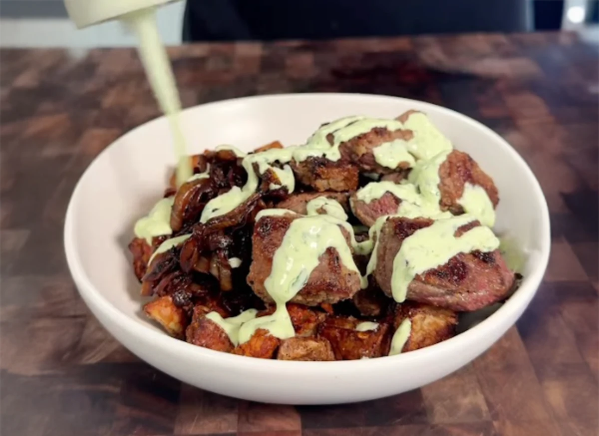 Garlic Herb Steak & Parmesan Potato Bowls