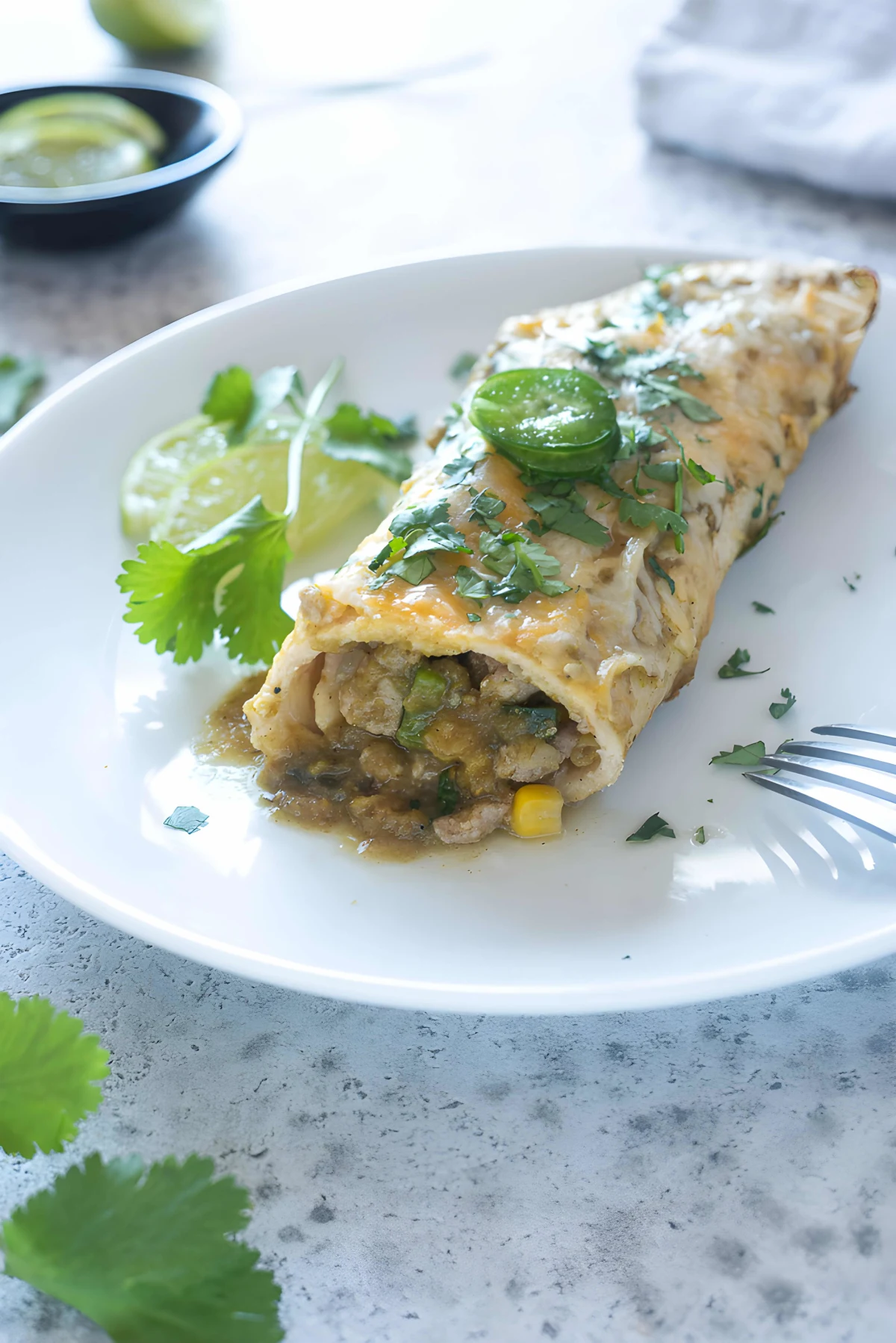 Green Enchiladas with Ground Turkey
