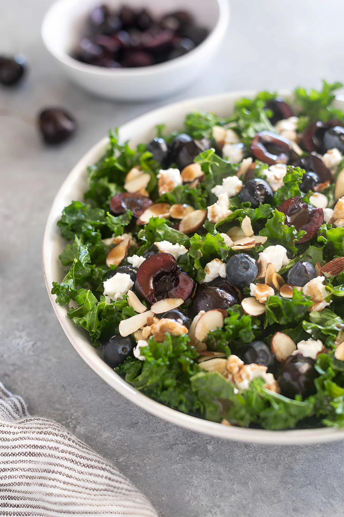Kale Cherry Salad with Goat Cheese