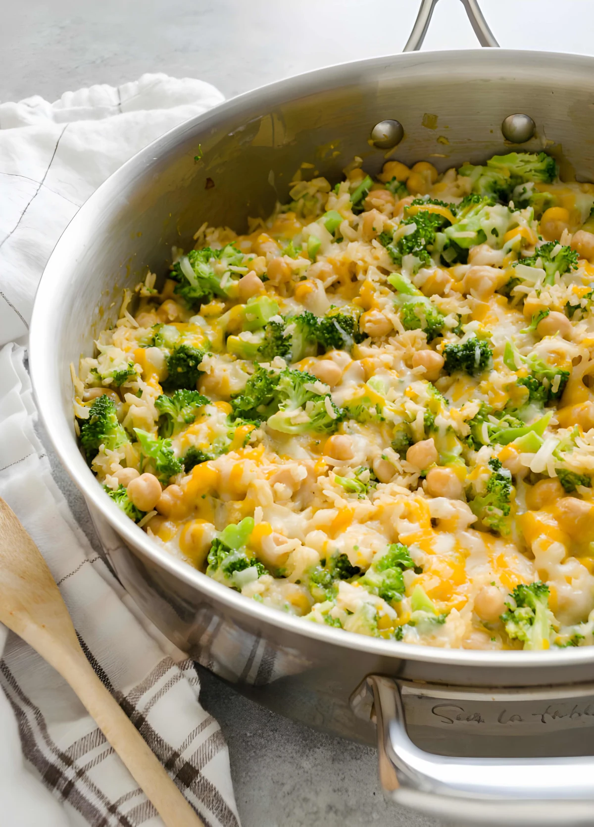 One Pan Chickpea Broccoli Rice Casserole