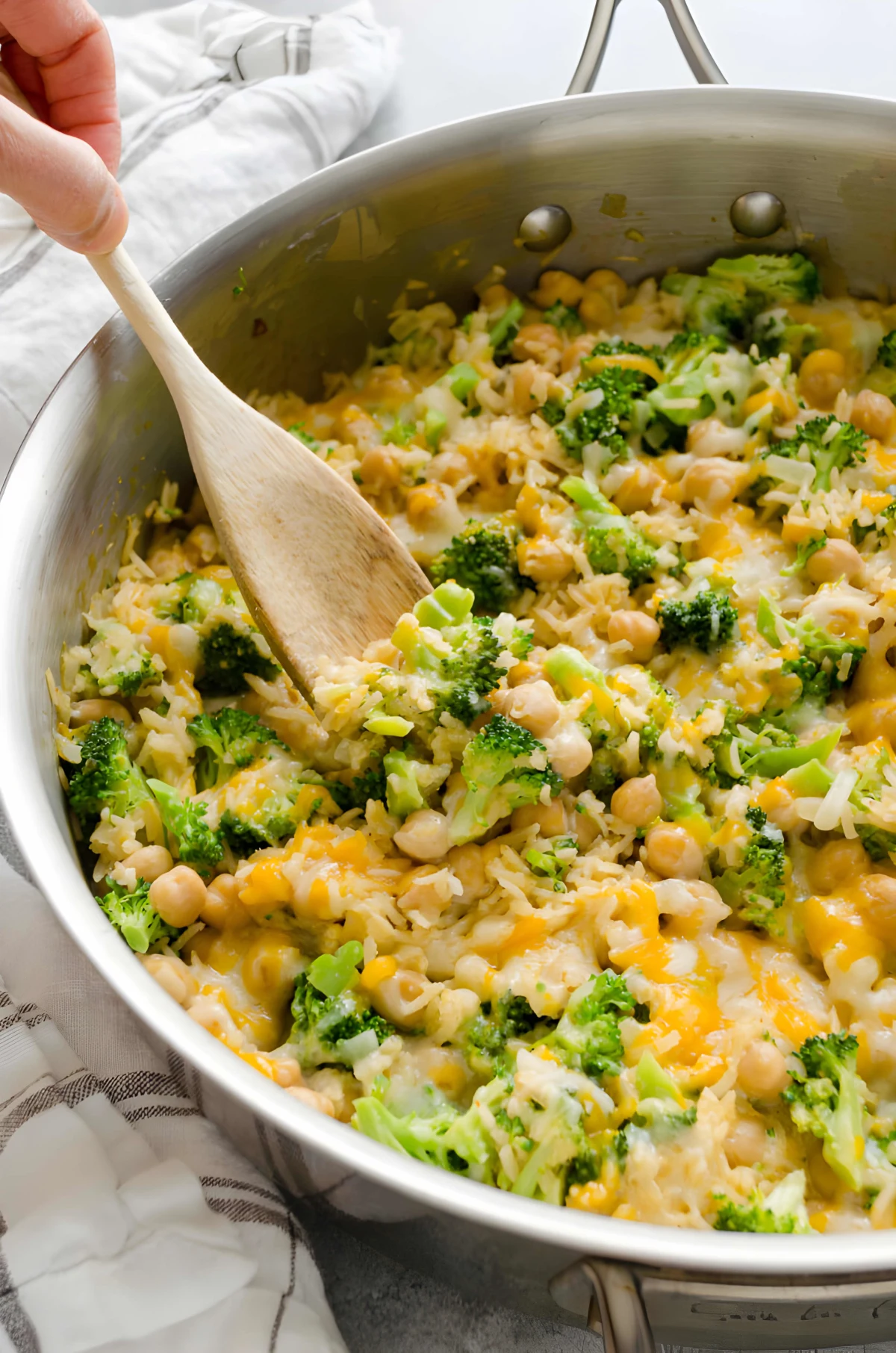 One Pan Chickpea Broccoli Rice Casserole