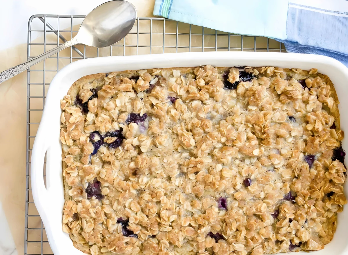 Overnight Blueberry Baked Oatmeal