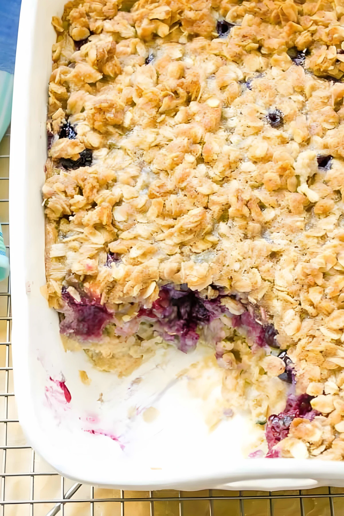 Overnight Blueberry Baked Oatmeal