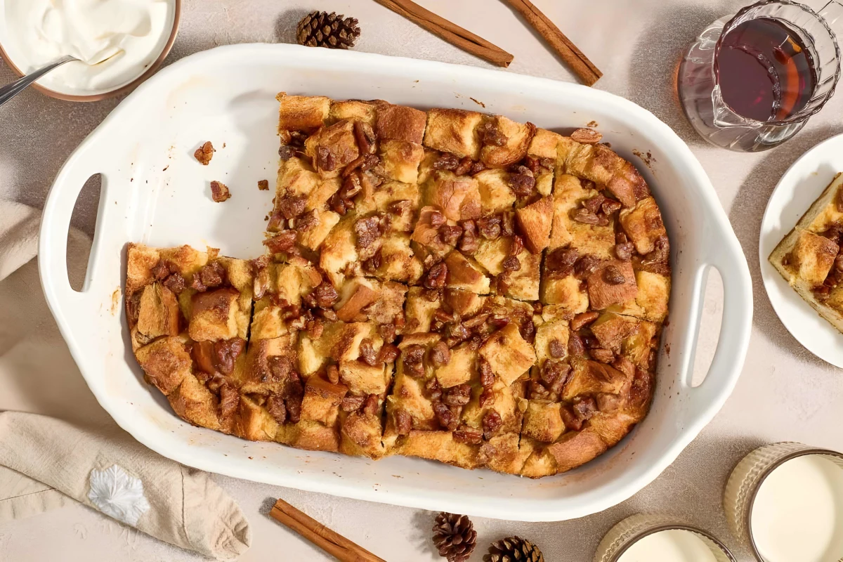 Overnight Eggnog French Toast Casserole