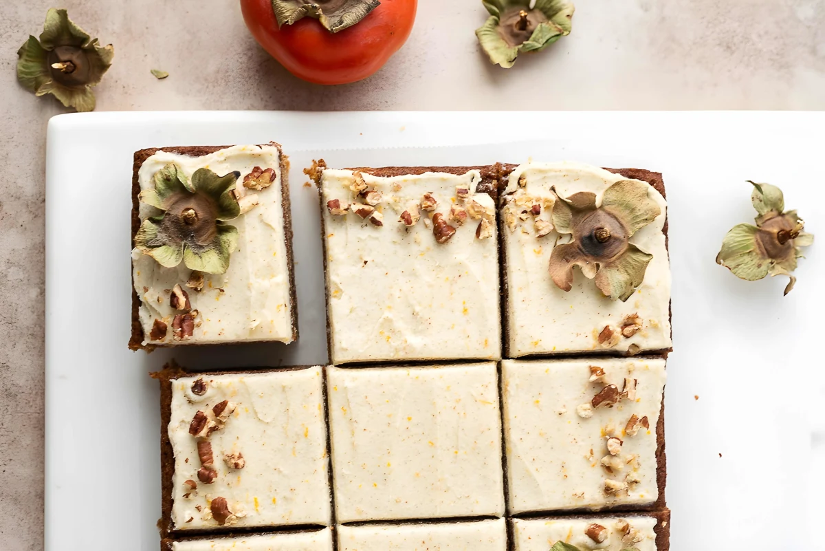 Persimmon Cake with Brown Butter Orange Frosting