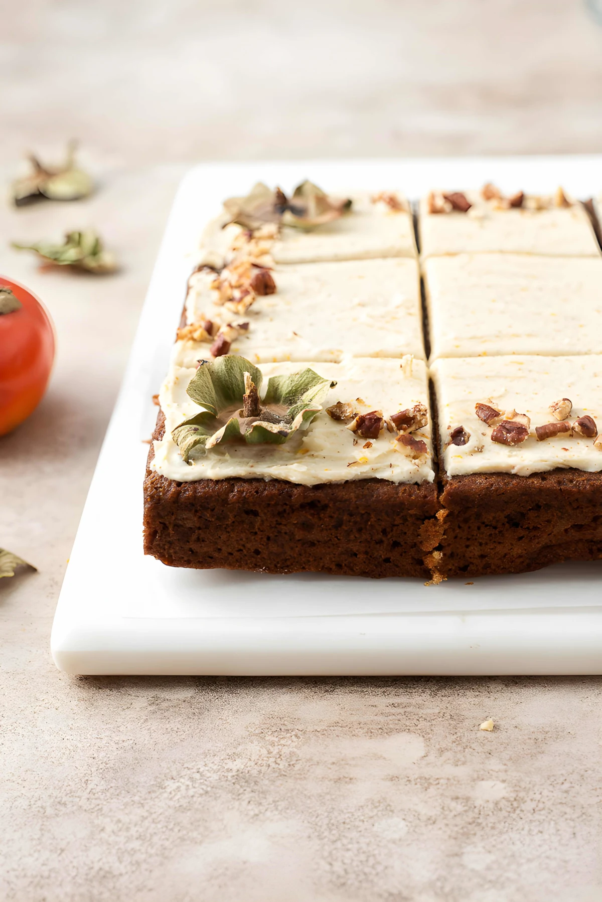 Persimmon Cake with Brown Butter Orange Frosting