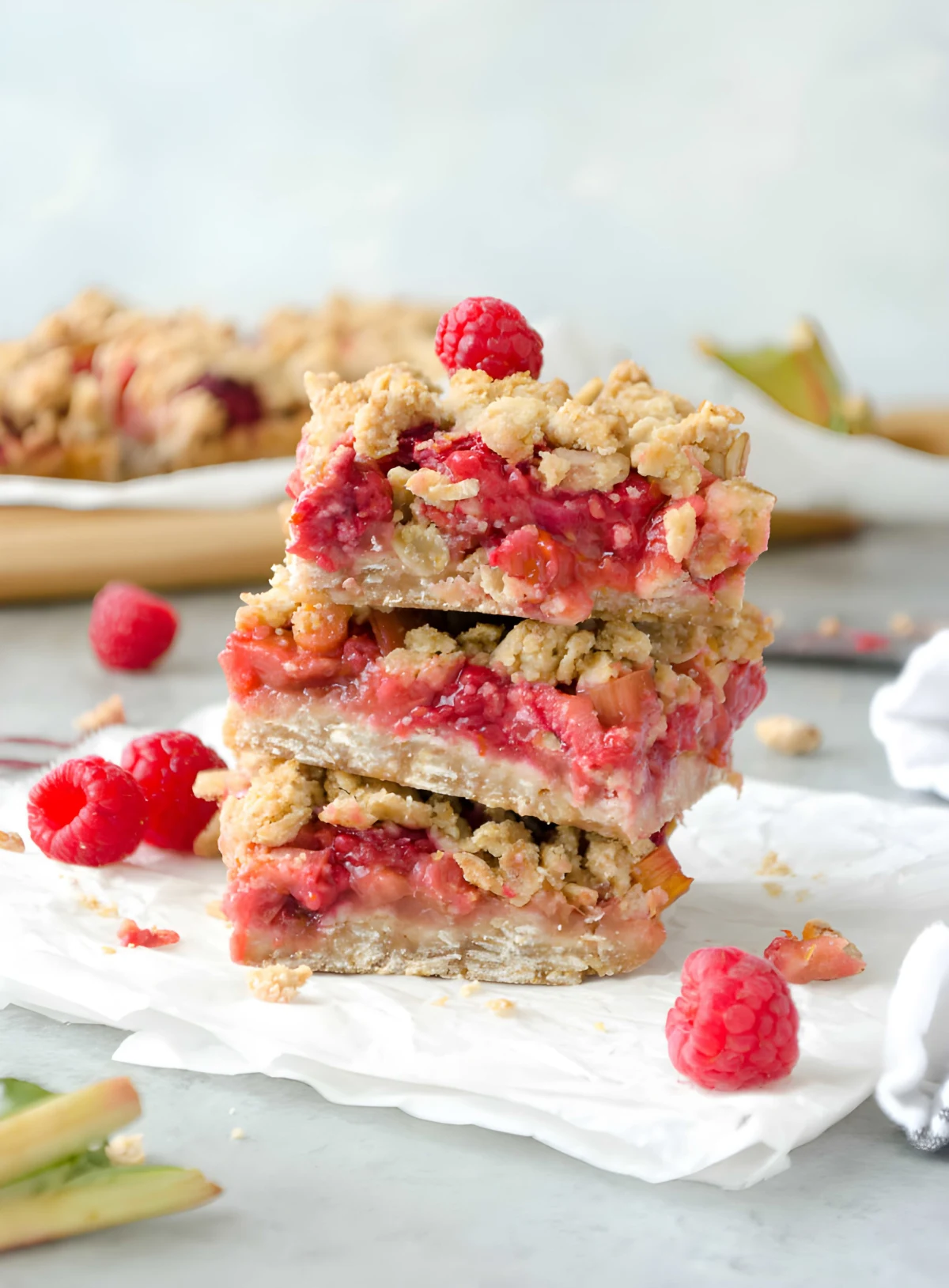 Raspberry Rhubarb Bars