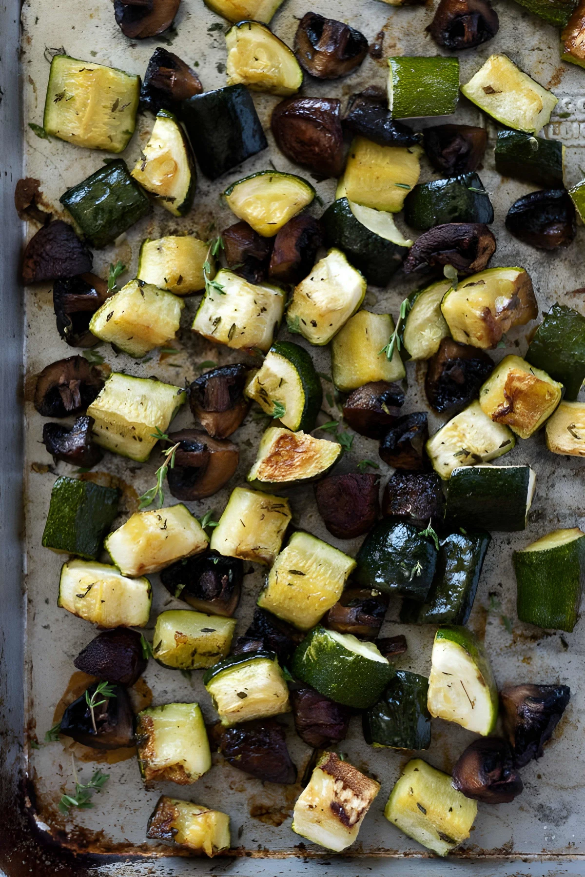 Roasted Zucchini and Mushrooms