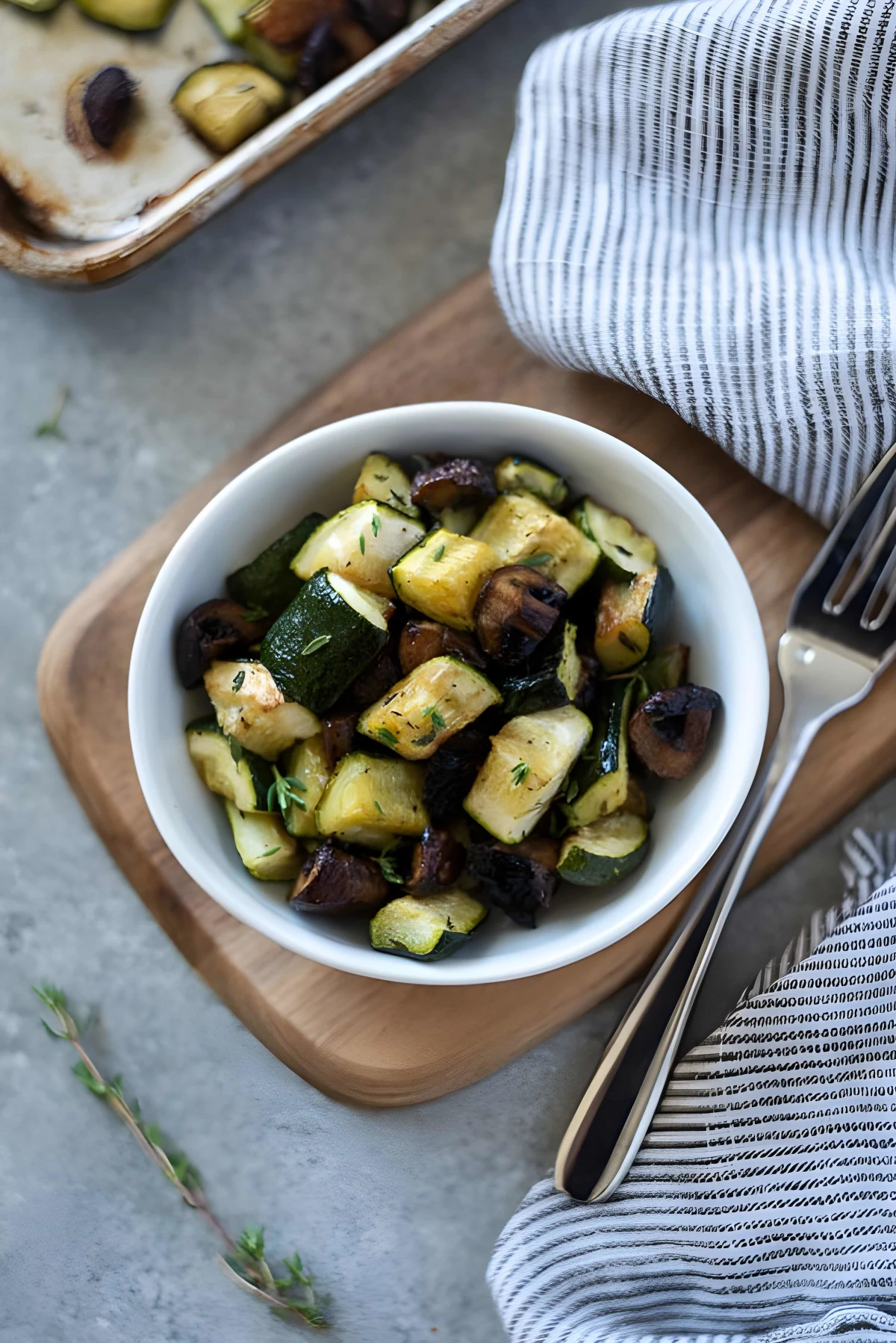 Roasted Zucchini and Mushrooms