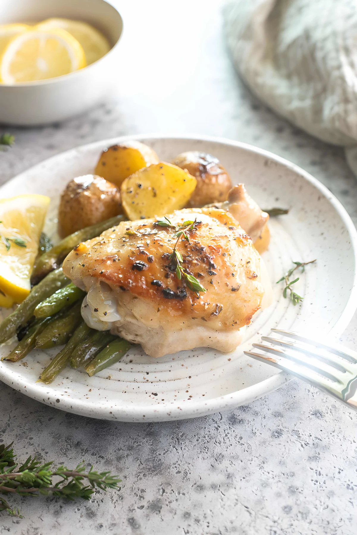 Sheet Pan Chicken Thighs with Potatoes and Green Beans