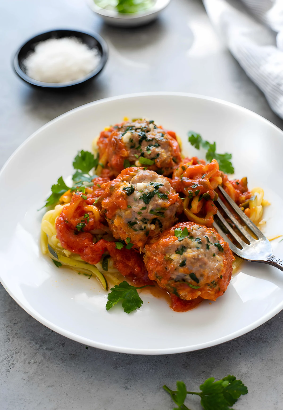 Spinach Feta Baked Turkey Meatballs