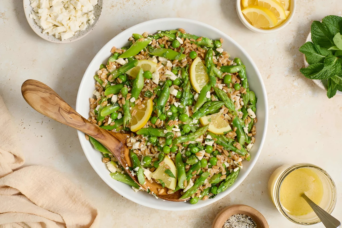 Spring Farro Salad with Feta