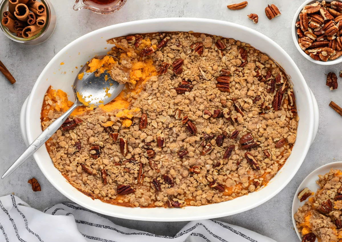 Sweet Potato Casserole with Streusel Topping