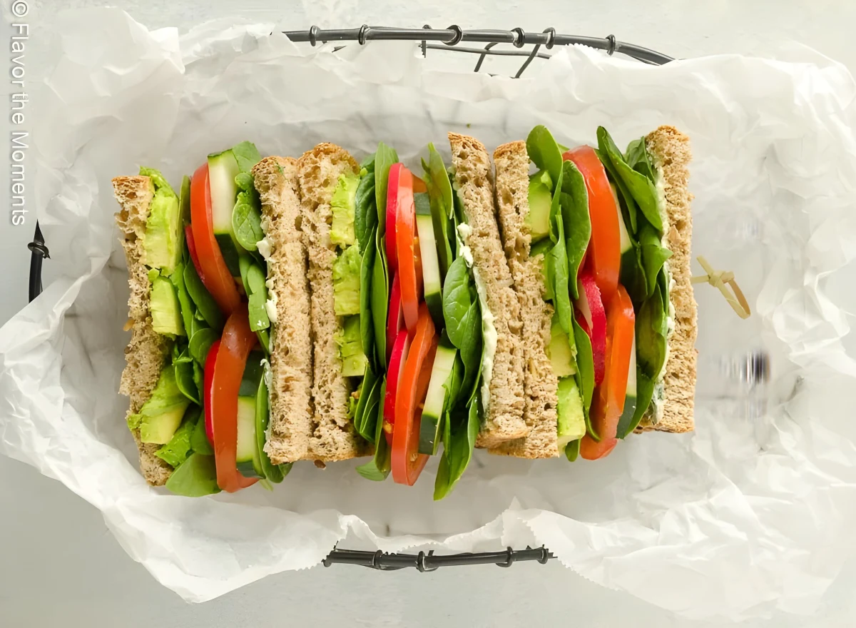 Veggie Sandwich with Lemon Herb Cream Cheese