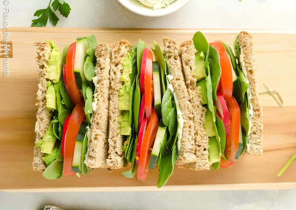 Veggie Sandwich with Lemon Herb Cream Cheese