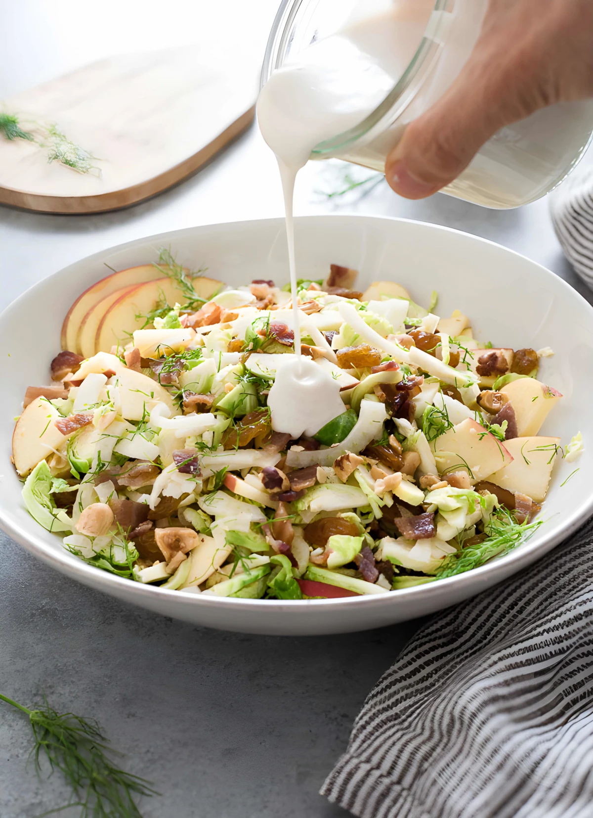 Creamy Shaved Brussels Sprout Salad