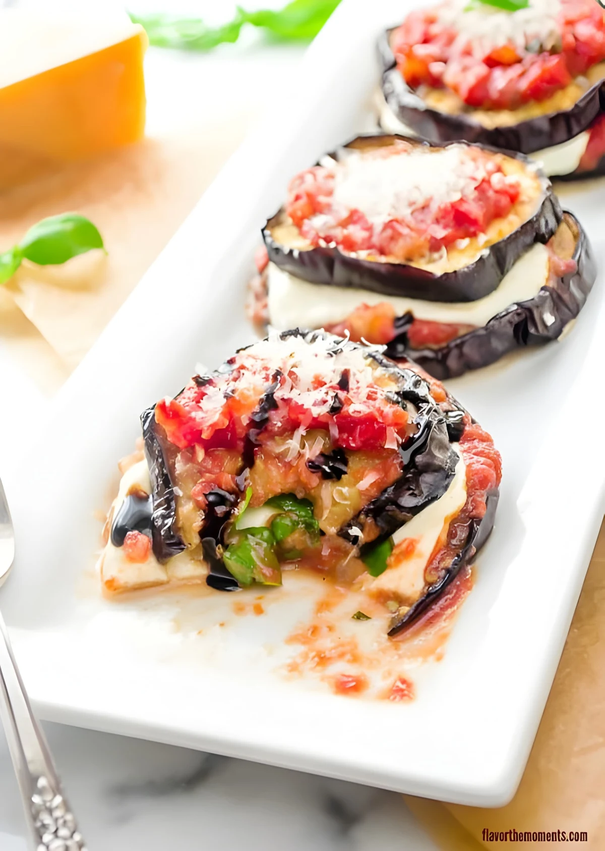 Grilled Eggplant Parmesan Stacks