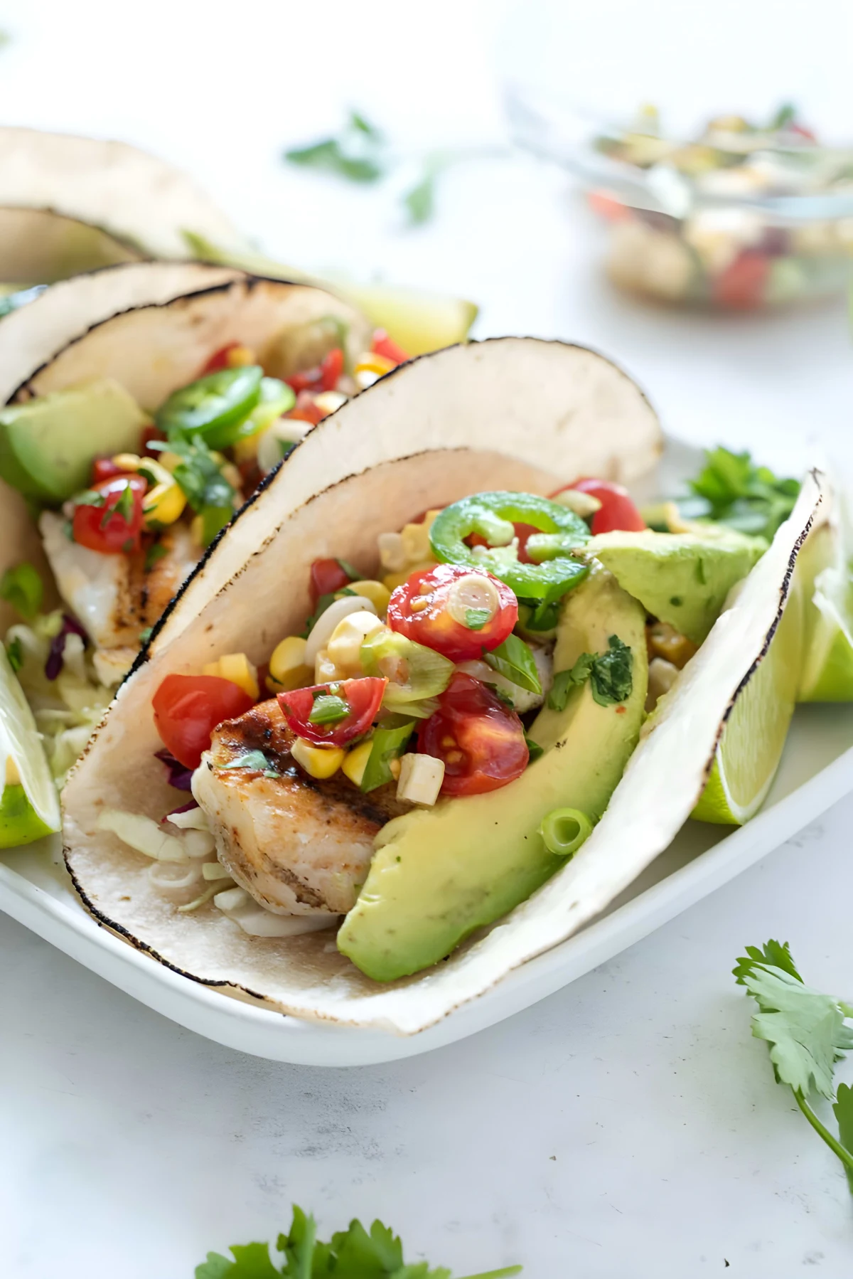 Grilled Fish Tacos with Cherry Tomato Salsa