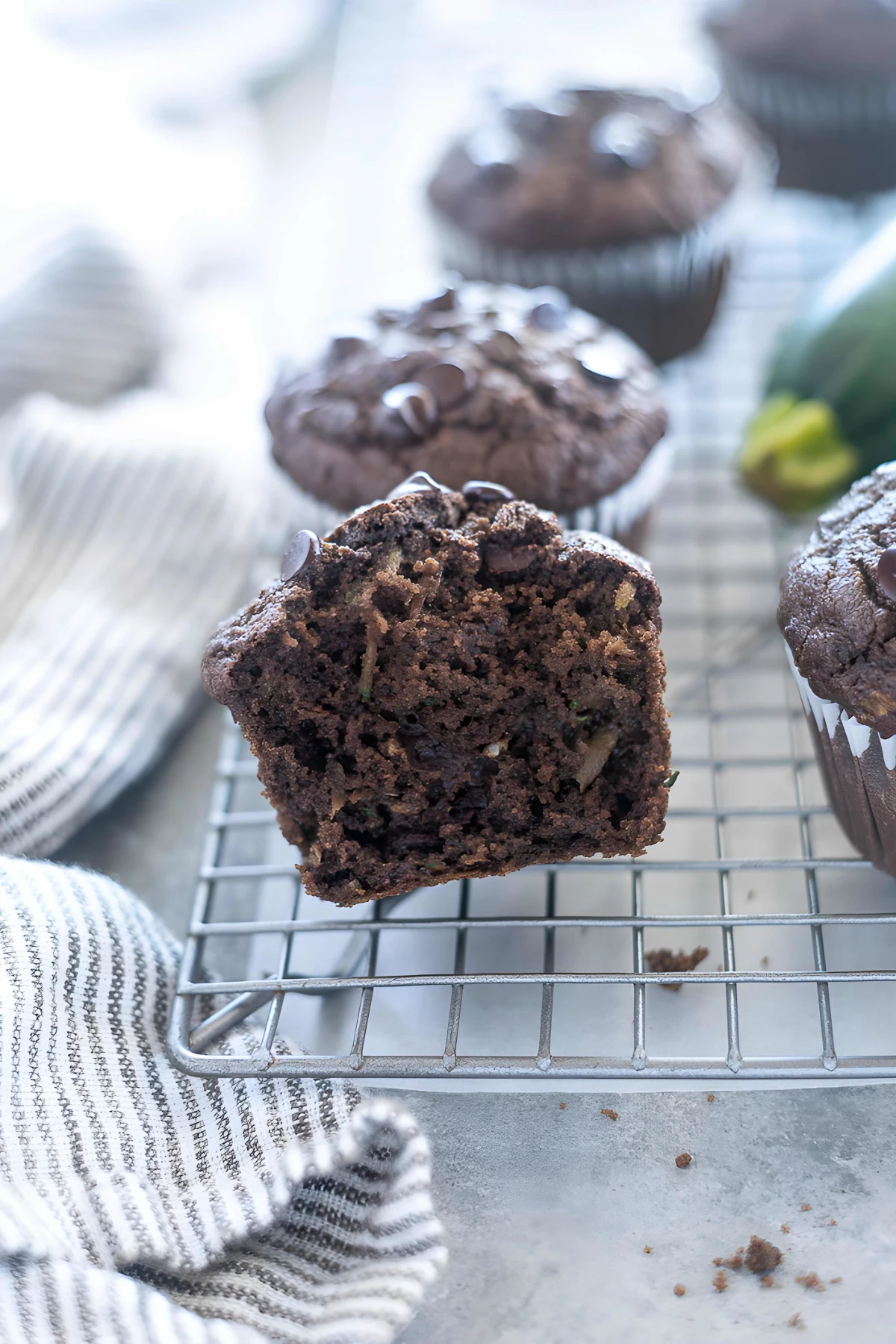 Healthy Chocolate Zucchini Muffins