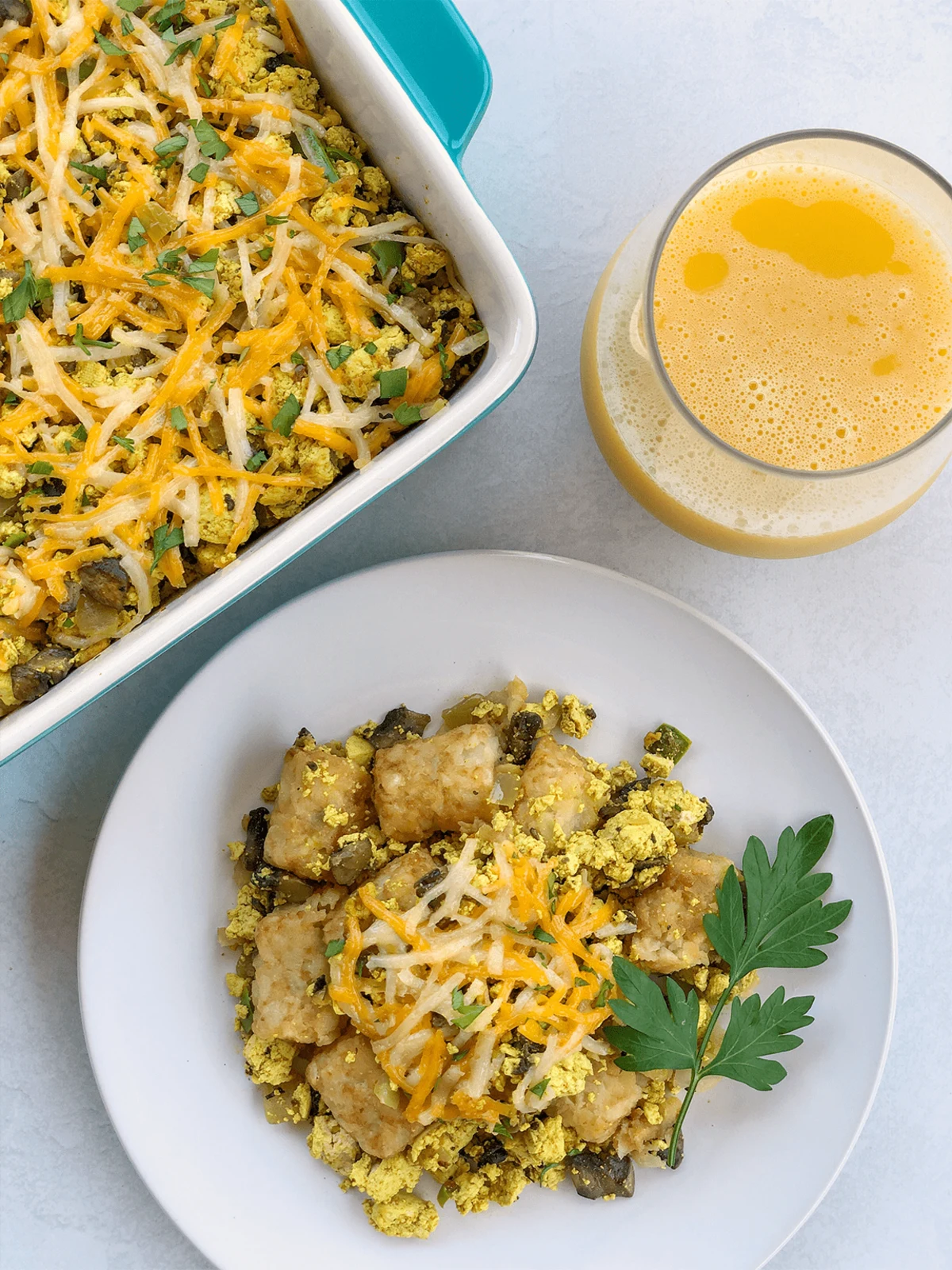 Tofu Scramble Tater Tot Casserole