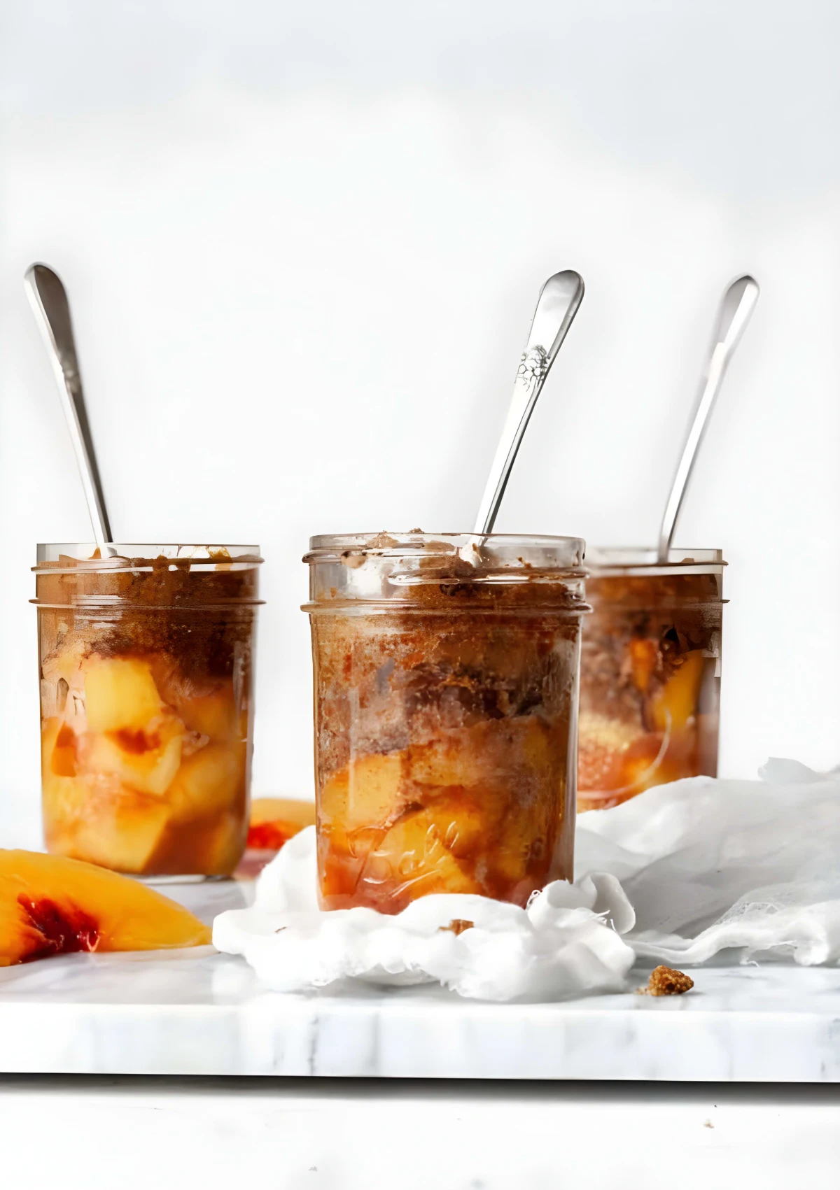 Peach Cobbler in a Jar (Gluten Free + Vegan)