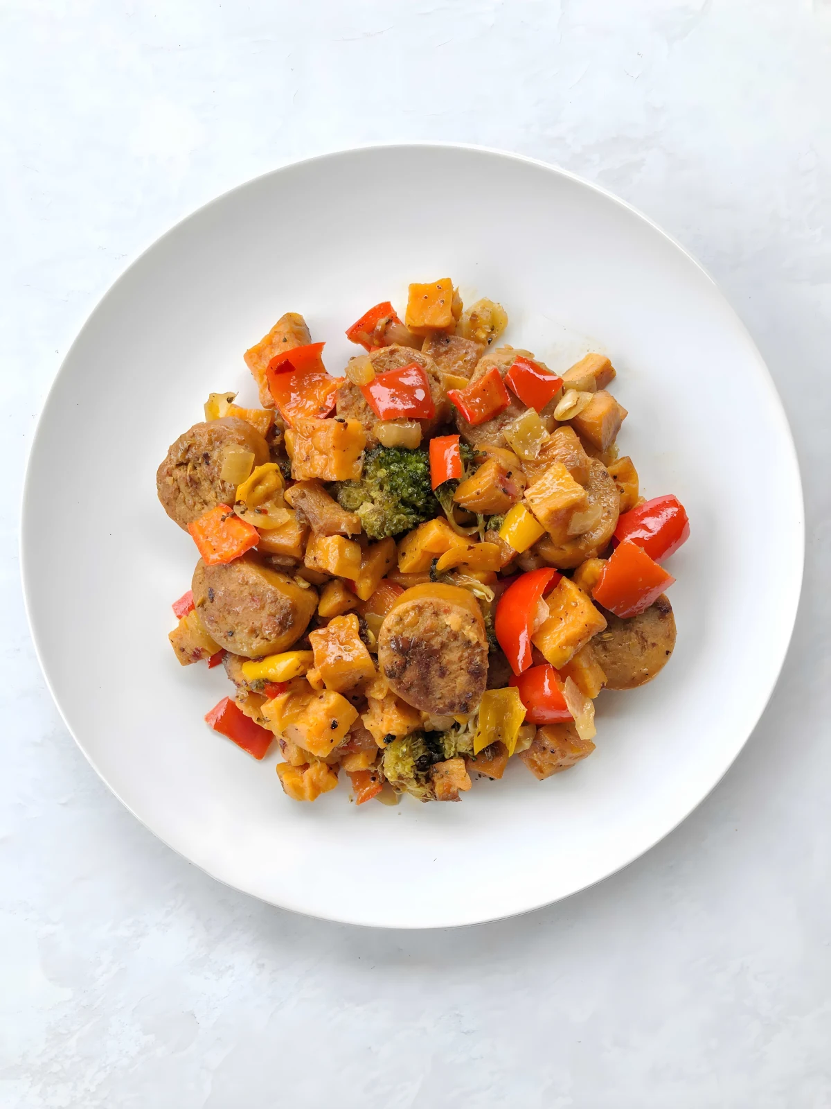 Vegan Sausage and Vegetable Skillet