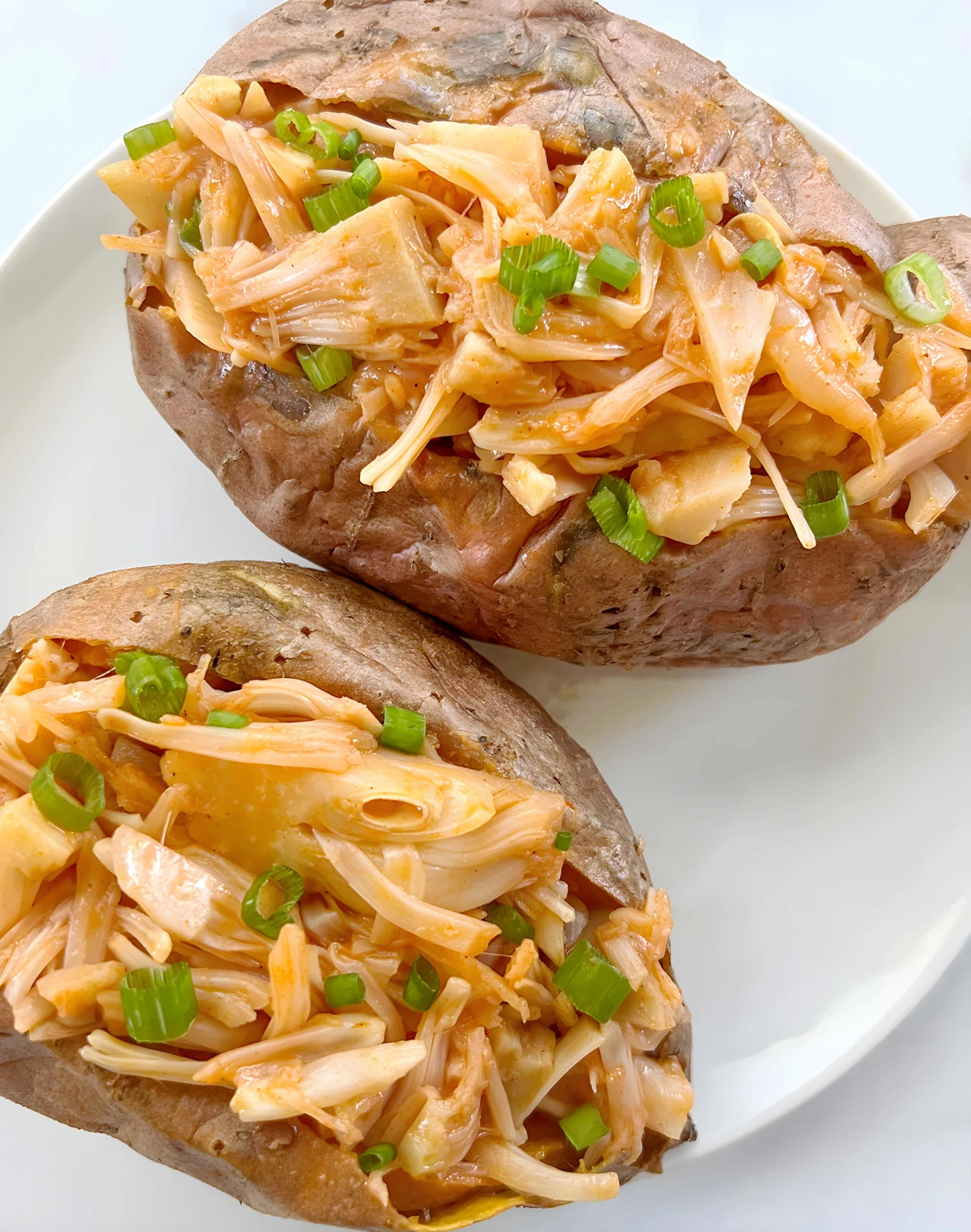 Vegan Stuffed Sweet Potatoes with Jackfruit