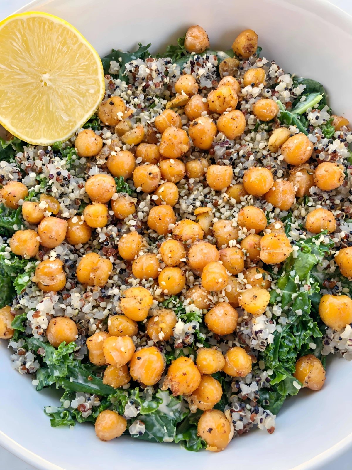 Chickpea Kale Caesar Salad