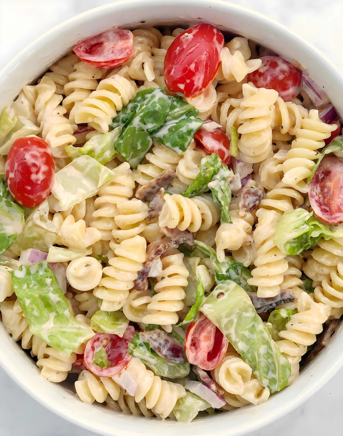 Dairy Free & Egg Free BLT Pasta Salad