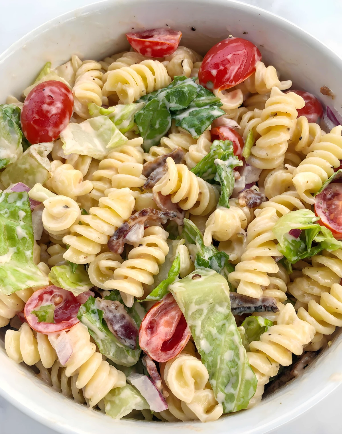 Dairy Free & Egg Free BLT Pasta Salad