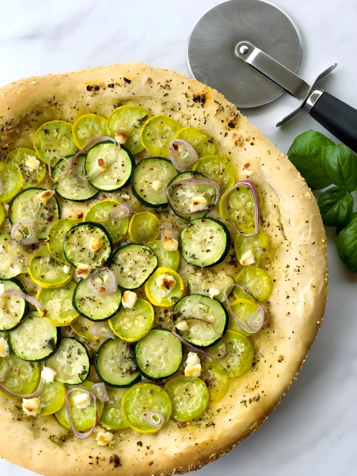 Summer Squash Pizza Recipe (2 pizzas)