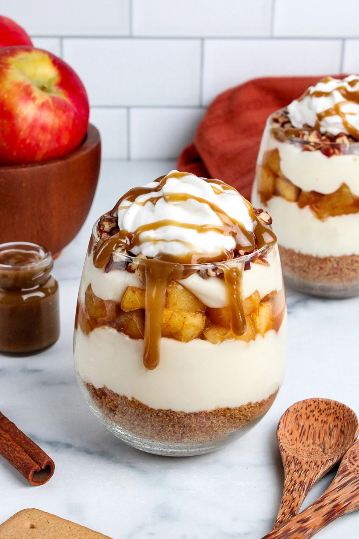 Vegan Caramel Apple Cheesecake Parfaits